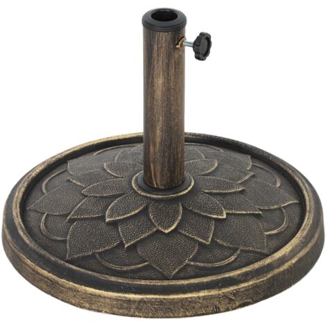 Base per Ombrellone Ø46x34 cm da 12 kg in Resina Metallo e Cemento Bronzo