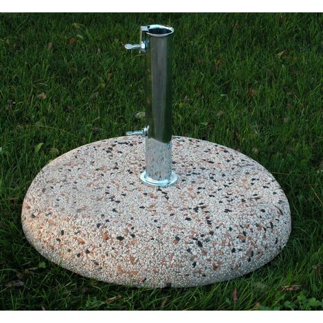 Base per ombrellone centrale da 25 kg in cemento e tubo di raccordo da 55 mm