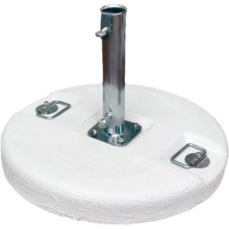 Base per ombrellone con palo centrale in cemento bianco 50 Kg