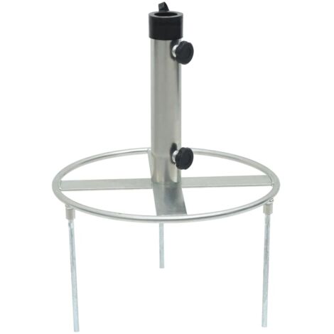 Base per Ombrellone con Picchetti per Ø38/48 Argento in Acciaio vidaXL