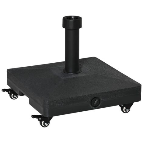 BASE PER OMBRELLONE CON RUOTE PER PALI DA Ø28-38MM 45X45X39 CM NERO