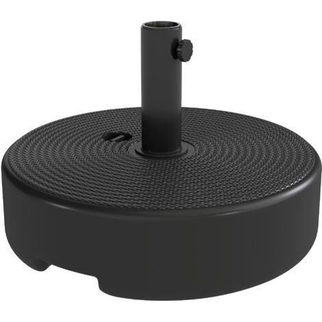 Base per ombrellone da esterno. Riempibile fino a 19 kg con sabbia o 15 kg con acqua, Ø 45 x 30,5 cm, nera.