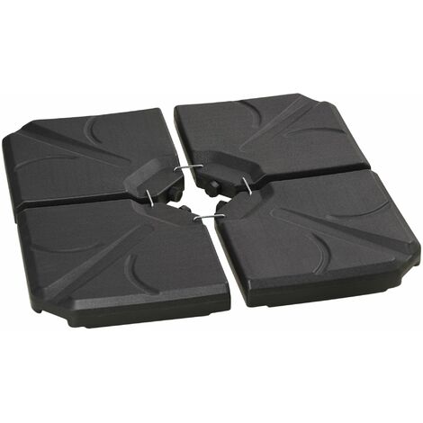 Base per Ombrellone da Giardino 103x103x8,3 cm 72 Kg Riempibile con Acqua o Sabbia in HDPE Nero