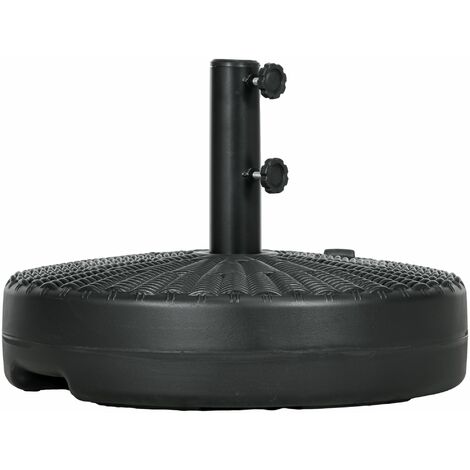 Base per Ombrellone da Giardino 3 m con Maniglie Incorporate Ø51x36 cm in HDPE e Acciaio Nero