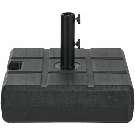 Base per Ombrellone da Giardino 3.5 m con Maniglie 49x49x36,5 cm in HDPE e Acciaio Nero
