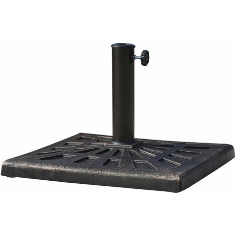 Base per Ombrellone da Giardino Ø38 a Ø48 Rettangolare 16kg in Resina 47x32 cm