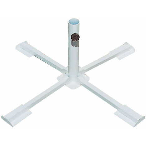 Base per Ombrellone da Giardino Ø38 a Ø50 Pieghevole in Acciaio Bauer Bianco