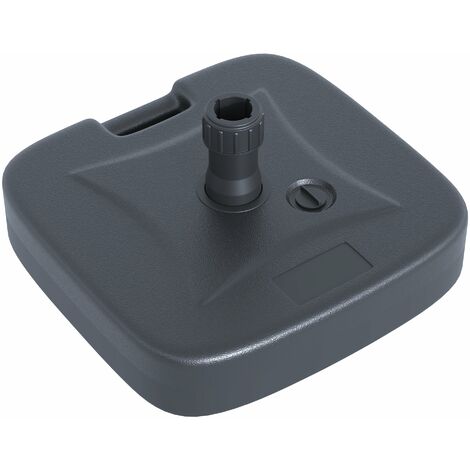 Base per Ombrellone da Giardino Ø38 Riempibile 20-30 Kg HDPE Nero 46x45x26 cm