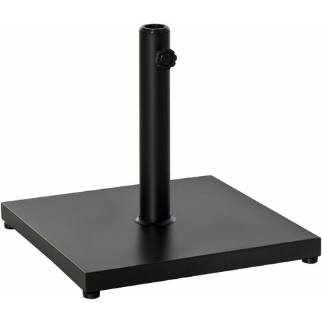 Base per Ombrellone da Giardino Ø45 cm 18 Kg in Plastica Effetto Rattan Nero