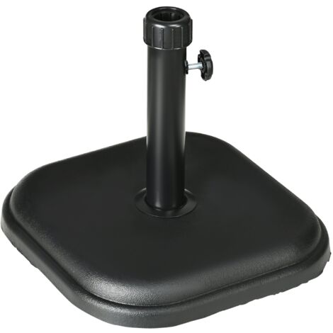 Base per Ombrellone da Giardino in Plastica e Cemento da 11kg 36x36x31cm Nero
