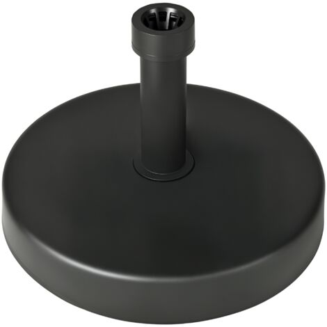 Base per Ombrellone da Giardino in Plastica PP max 18kg di Peso, Ø45x33 cm, Nero