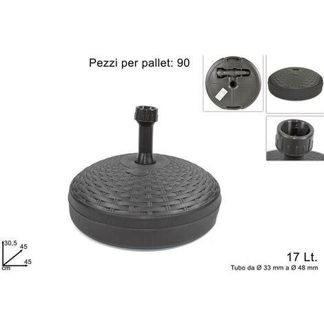 Base Per Ombrellone Effetto Midollino Colore Antracite Ø 45 cm