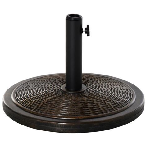 BASE PER OMBRELLONE IN CEMENTO E PLASTICA DA 14KG CON EFFETTO RATTAN Ø48X34CM. BRONZO