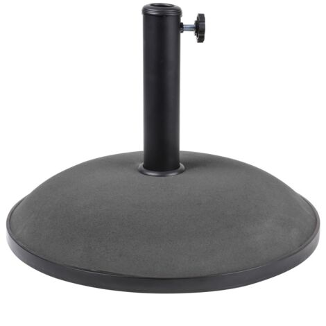 Base per ombrellone in cemento grigio scuro 25 kg – Dimensioni 50x37 cm, diametro interno 35/38/48 mm