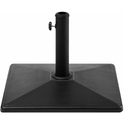 Base per Ombrellone in Cemento Nero da Esterno Quadrata 50 x 50 cm Cervo