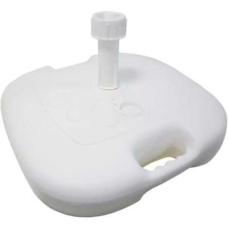 Base per ombrellone in plastica quadrata con serbatoio riempibile bianca