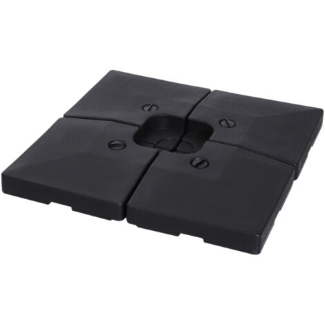 Base per ombrellone riempibile in 4 pezzi, pesi per ombrellone resistenti per supporto a croce, supporto quadrato per ombrellone a braccio, capacità totale 120 kg di sabbia / 80 litri d'acqua (palo in