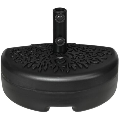BASE PER OMBRELLONE SEMICIRCOLARE RIEMPIBILE CON SABBIA O ACQUA PER PALI 38-48MM. NERO