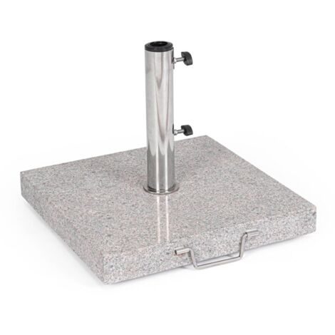 Base per ombrellone Shiny in granito e acciaio con ruote 30 Kg -Tondo