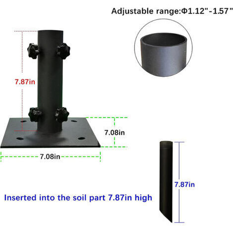 Base per ombrellone stabile e versatile, adatta a tutte le superfici.