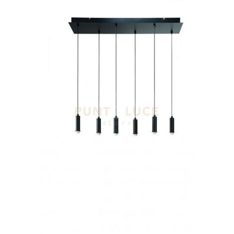 BASE PER SOSPENSIONE GOLF A LED 6 LUCI 3000K 3847LM 72W NERO MATTO RETTANGOLARE