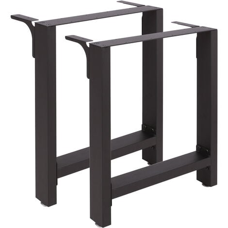 WILTEC Base per tavolo 60x72 cm verniciatura a polvere in nero Gambe quadrate tavolino