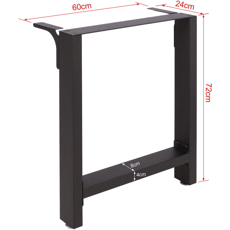 Base per tavolo 80x72 cm verniciatura a polvere nero Telaio per tavoli gambe tavolo