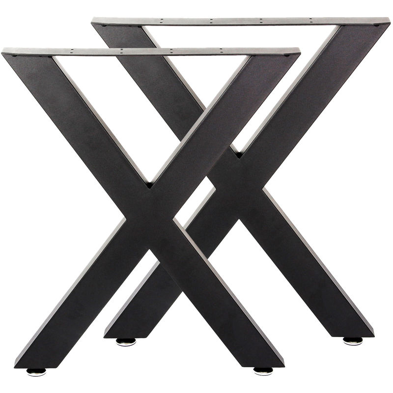 Image of Base per tavolo 72x60 cm con gambe tavolo a forma di x colore nero - schwarz