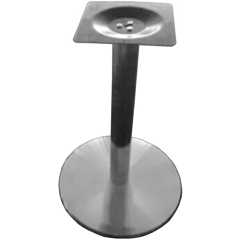 Image of Base per tavolo bar in acciaio con piede centrale e piastra rotonda