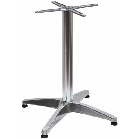 Base per Tavolo da Giardino con Piede a 4 Razze in Alluminio Silver