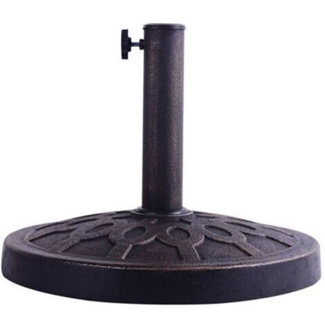 Base, Pied de Parasol Support pour parasol rond Convient pour poteau Diamètre de 38mm ou 48mm, Modèle 2, Bronze DESIGN IN