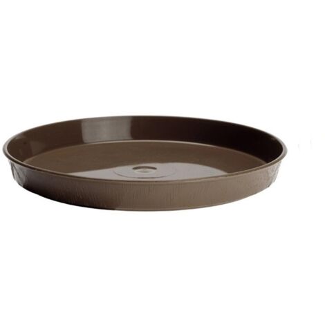 Base plástica redonda de madera para maceta 25 cm tamaño 4 marrón