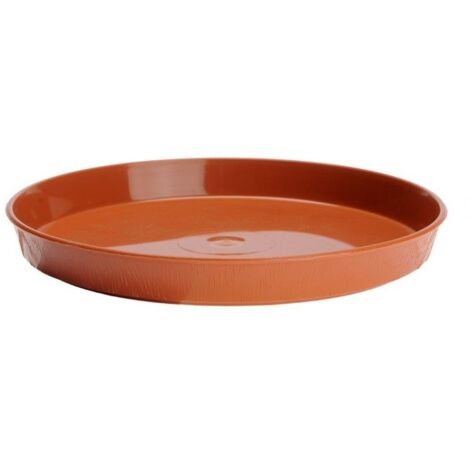 Base plastica rotonda effetto legno per vaso 32 cm misura 6 terracotta ruda