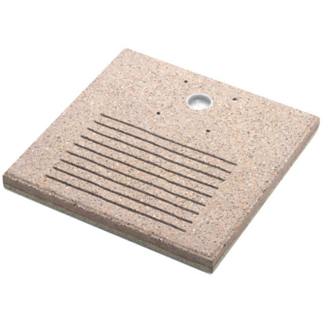 Base Quadrata 40x40x4 cm per Fontane con Ghiera Grande in Cemento Belfer 42/BSE/7.T Tortora