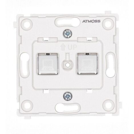 Base Red Doble RJ45 CAT.6 Dynamic Art S40 Atmoss Blanco