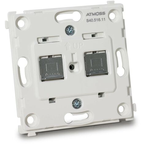 Base red doble RJ45 serie Atmoss Dynamic S40 color aluminio