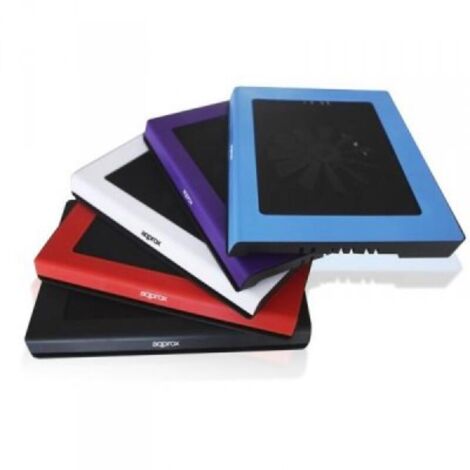 BASE REFRIGERADORA APPROX PARA PORTATILES DE HASTA 15.6 CON 1 VENTILADOR 14CM  Y 2 LEDS COLOR AZUL APPNBC06LB