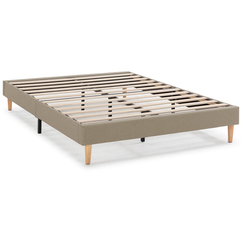 Base rembourrée Aura 150x190 cm Beige, Hauteur 30 cm