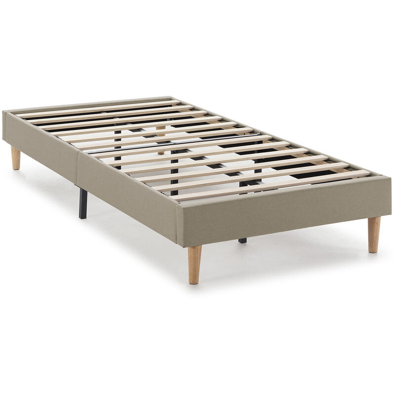 Base rembourrée Aura 90x190 cm Beige, Hauteur 30 cm
