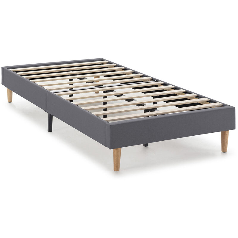 Base rembourrée Aura 90x190 cm Gris Foncé, Hauteur 30 cm