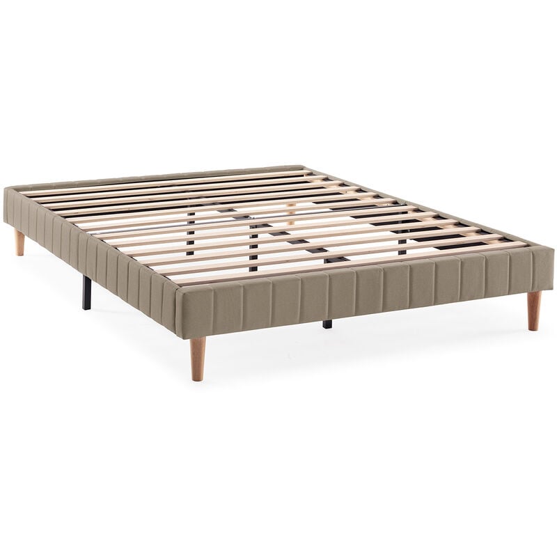 Vs Venta-stock - Base rembourrée Eris 140x190 cm Beige