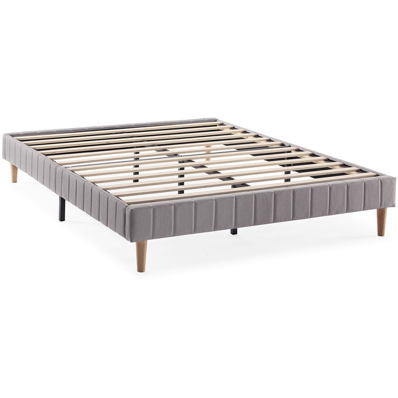 Base rembourrée Eris 140x190 cm Gris clair