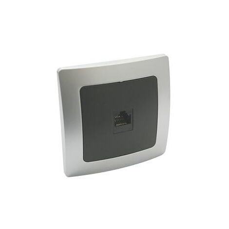 Base RJ45 Montaggio a filo SILVER/GREY