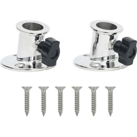 Base ronde de bimini pour tube de 26 mm 2 pcs inox