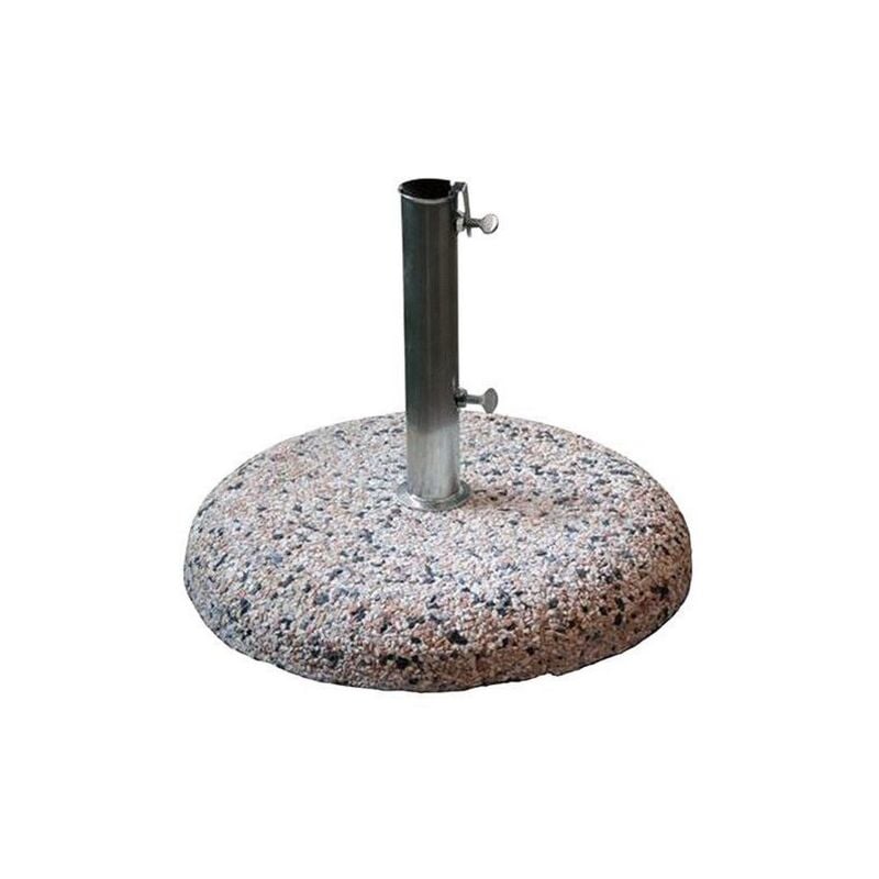 Lifeingarden - Base ronde pour parasol de jardin en grain de 25 kg fourni avec tube galvanise' de 4,2 cm