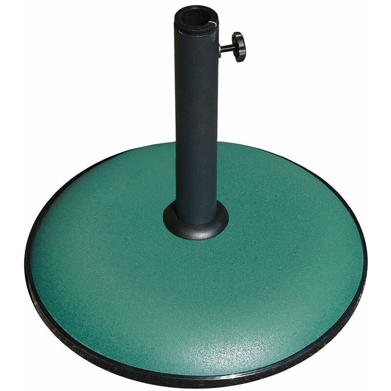 Base ronde pour parasols de poteau central en fer et 16 kg de béton avec tube Ø41,5 cm réglable Green - Green