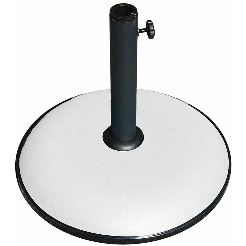 Base ronde pour parasols de poteau central en fer et 16 kg de béton avec tube Ø41,5 cm réglable White - White