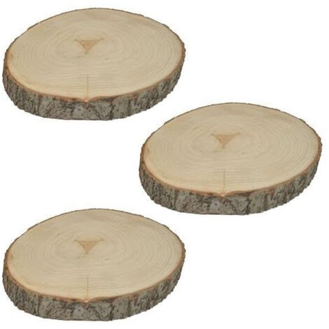 Base Rotonda in Legno  d 22  h 2.5 cm Ideale per Decoupage Rustiche Vassoio Sottopiatto Progetti di Fai-da-te