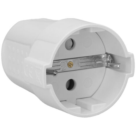 Base Schuko bipolaire avec connexion à la terre. 16 ampères couleur blanche