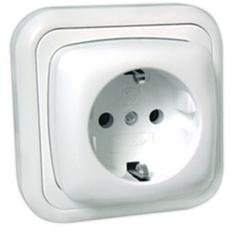 Base Schuko con toma de tierra 16A/250V Electro Dh 36.480/B, color blanco, 8430552111565